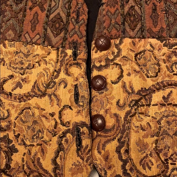 Vintage Embroidered Beaded Vest Jane Ashley Size L - Picture 2 of 7